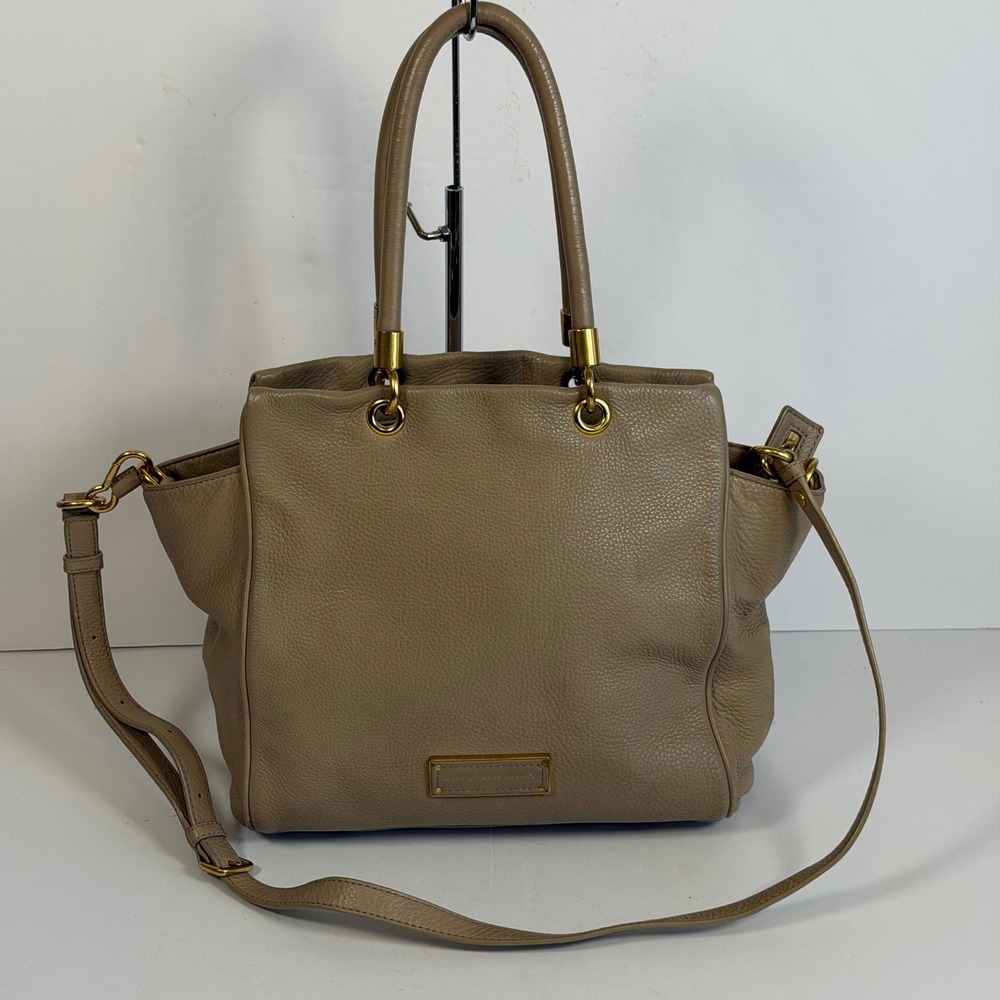 Marc Jacobs Too Hot To Handle Bentley Taupe Leather Satchel Gold Hardware Y2K